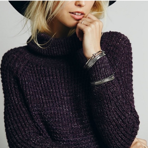 Free People Rare Dylan Chunky Marled Knit Cowlneck Turtleneck Sweater Dress - Picture 4 of 16